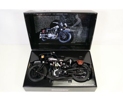 Minichamps - A boxed 1/6 scale 1932 TE Lawrence Brough Superior SS100 # 062135500. This large scale model appears Mint in a V