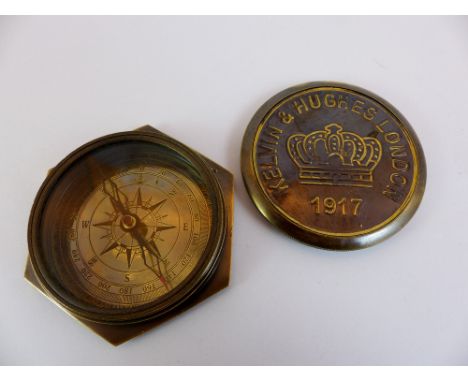 Brass compass, Kelvin and Hughes, London