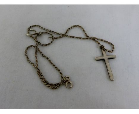 Silver cross and chain