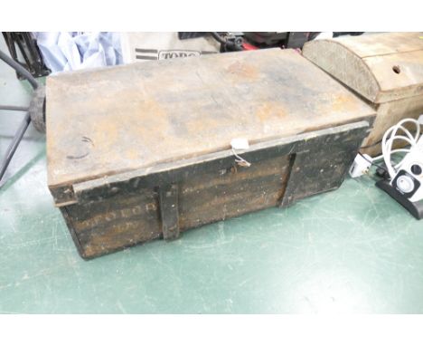 Metal and wooden bound trunk 