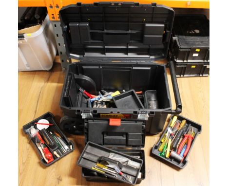 Stanley wheeled toolbox with contents