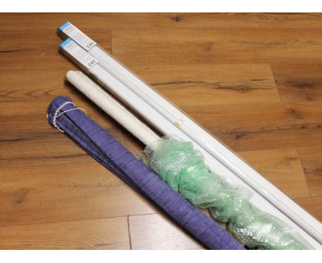 Two boxed wildflower embroidered translucent roller blinds, 183 cm long, and two unboxed roller blinds 