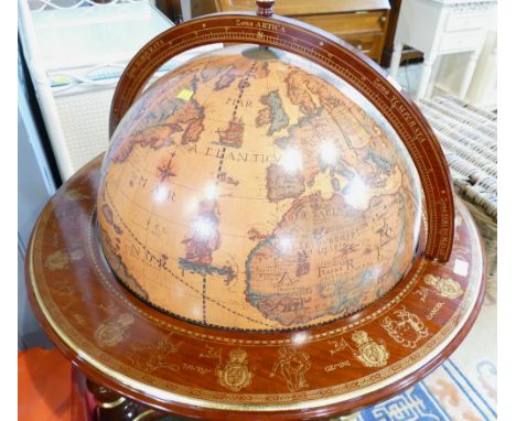 Large globe drinks cabinet, 85 cm diameter x 100 cm high  