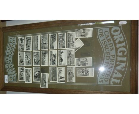 Framed set of Franklyns's cigarette cards depicting hunting