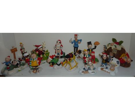 Twelve Robert Harrop 'The Beano Dandy Collection' figurines 'The Twelve days Of Christmas Series' two x 'Plug And Wilfred Fir