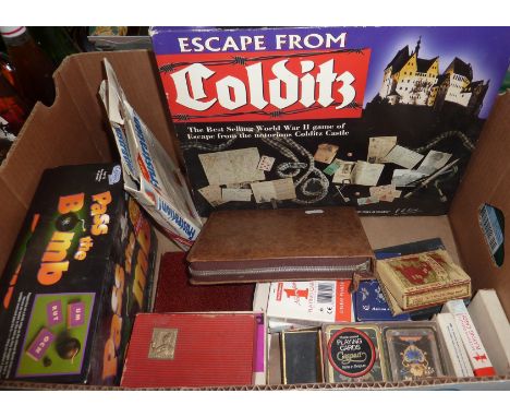 Selection of playing cards and board games