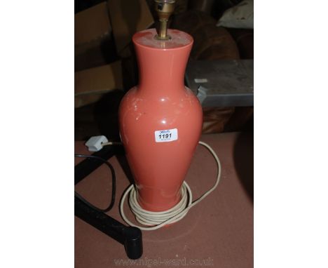A pink Ceramic Table Lamp.