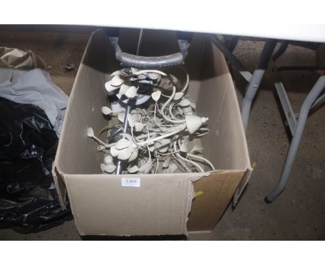A box containing various light fittings