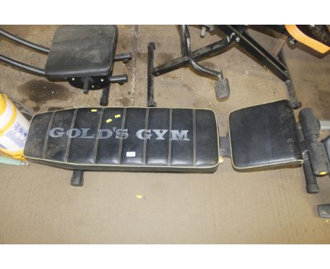A Golds Gym exercise bench