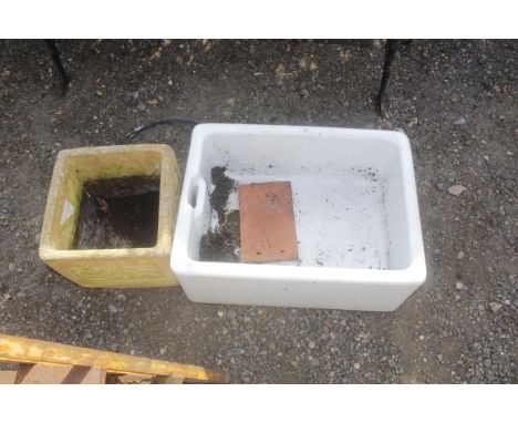 A butler sink AF and a garden planter