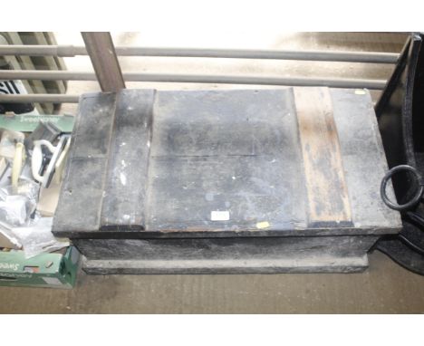 A wooden tool chest 