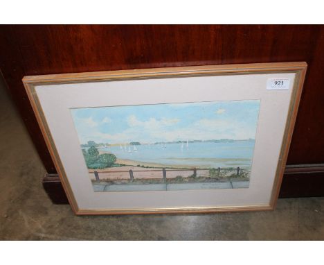 Stan Burgess, watercolour study of Alton Water 