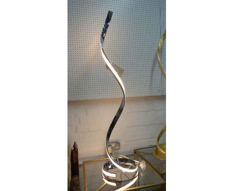 HELIX FLOOR LAMP, polished metal finish, 121cm H. 