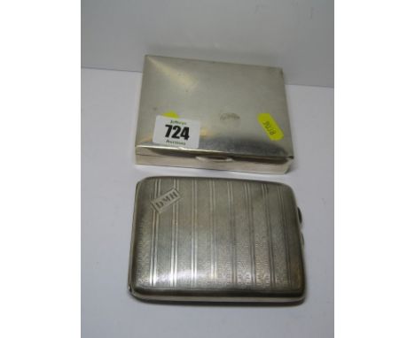 SILVER CIGARETTE CASE, together with HM silver cigarette box, 4.25" width