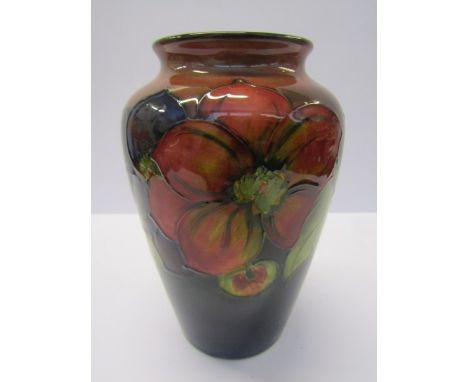 MOORCROFT, "Christmas Rose" pattern high shouldered 6" vase