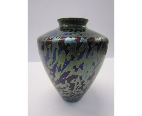 ART GLASS, a Brierley lustre glass vase, 5.25" high  