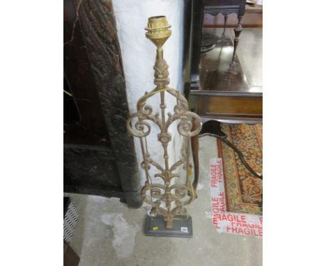 METALWARE, Victorian cast iron panel converted to a standard lamp