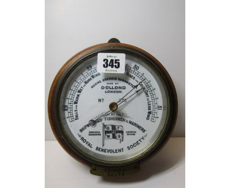 MARITIME, a Dollond ship Wrecked Fisherman and Mariners Royal Benevolent Society numbered wall barometer 