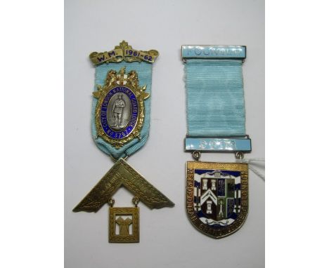 TWO SILVER MASONIC LODGE JEWELS, for The Metropolitan Grand Lodge Of London & The City of London National Guard Lodge, both s