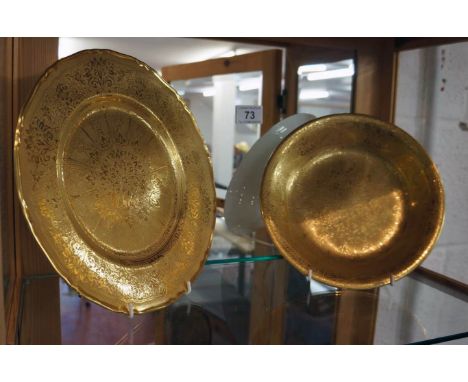 Royal Worcester plate and bowl - Gold pattern