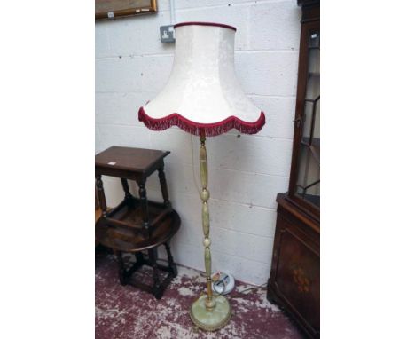 Onyx and brass standard lamp
