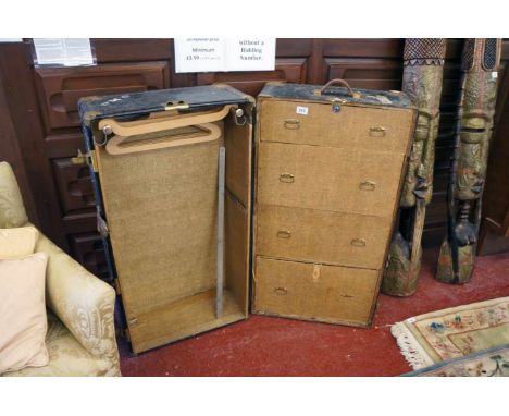 Old fitted travelling trunk