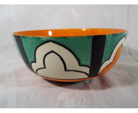 A Clarice Cliff large fruit bowl decorated in the Keyhole pattern Est £100 - £140