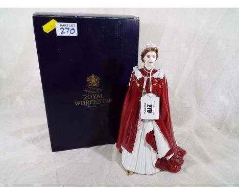 A Royal Worcester figurine, In Celebration of The Queen's 80th Birthday 2006, 22cm (h), mint, boxed