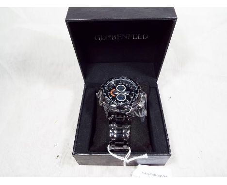 Globenfeld - An unused Sports Shark Grey watch with jet black dial and multiple displays and functions to include date time a