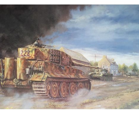 After David Pentland - A print entitled Counter Attack at Villers Bocage, 13th June 1944, issued in a limited edition of 1250