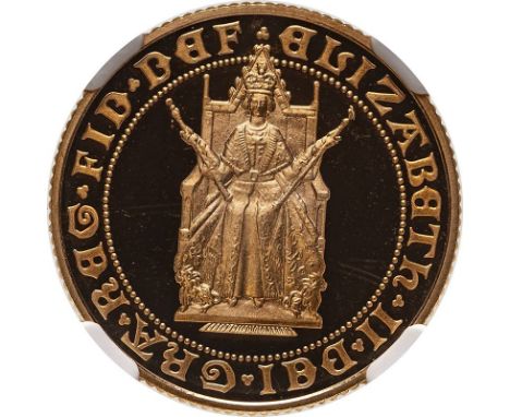 UNITED KINGDOM. Elizabeth II, 1952-. Gold sovereign, 1989. Royal Mint. Proof. Commemorating the 500 years anniversary of the 