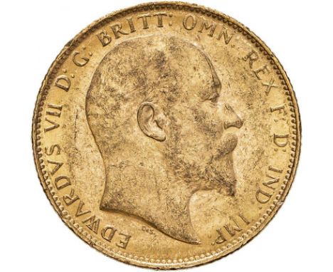 AUSTRALIA. Edward VII, 1901-10. Gold sovereign, 1906 M. Melbourne. Bare head right, DeS. below; EDWARDVS VII D: G: BRITT: OMN