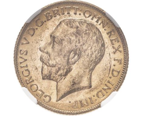 AUSTRALIA. George V, 1910-36. Gold sovereign, 1911 M. Melbourne. Bare head left, B.M. on truncation; GEORGIVS V D. G. BRITT: 