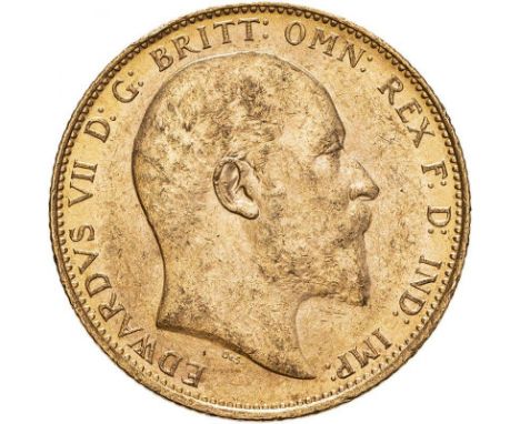 AUSTRALIA. Edward VII, 1901-10. Gold sovereign, 1910 M. Melbourne. Bare head right, DeS. below; EDWARDVS VII D: G: BRITT: OMN