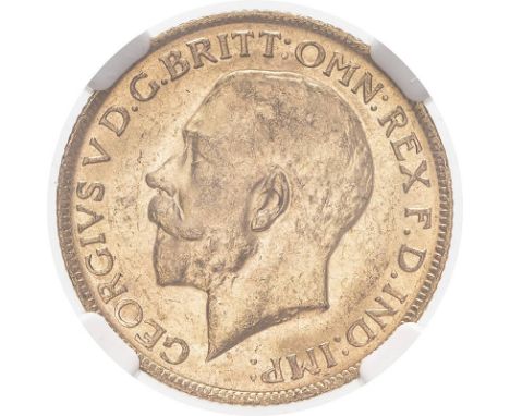 AUSTRALIA. George V, 1910-36. Gold sovereign, 1925 M. Melbourne. Bare head left, B.M. on truncation; GEORGIVS V D. G. BRITT: 