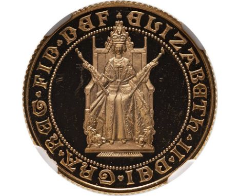 UNITED KINGDOM. Elizabeth II, 1952-. Gold sovereign, 1989. Royal Mint. Proof. Commemorating the 500 years anniversary of the 