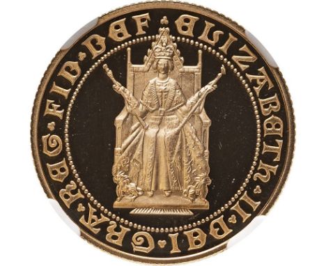 UNITED KINGDOM. Elizabeth II, 1952-. Gold sovereign, 1989. Royal Mint. Proof. Commemorating the 500 years anniversary of the 