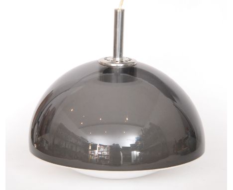 A large Robert Welch Lumitron ceiling pendant light designed circa 1966 and retailed through Habitat, the domed perspex shade