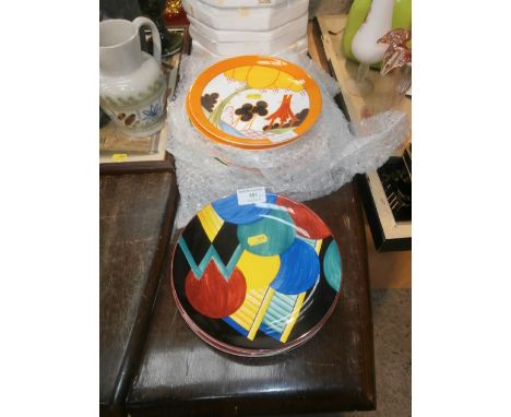 14 Wedgwood plates styled on susie cooper and Clarice cliff