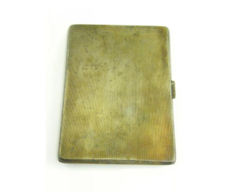 AN ELIZABETH II SILVER CIGARETTE CASE, ENGINE TURNED, CHESTER 1955, 5OZS