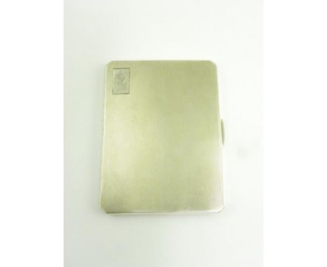 A GEORGE VI SILVER CIGARETTE CASE, ENGINE TURNED, CHESTER 1946, 5OZS 10DWTS