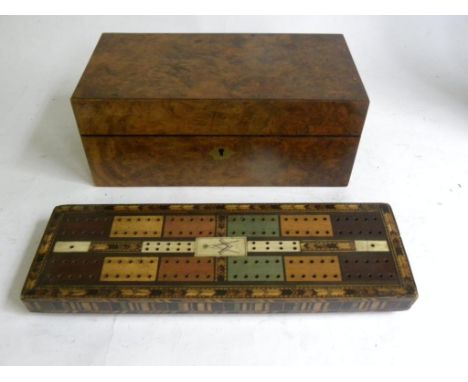 A VICTORIAN WALNUT BOX WITH LEATHER LINED INTERIOR INSCRIBED HENRY TURNER AND CO, HOMEOPATHIC CHEMIST, 77 FLEET STREET, LONDO