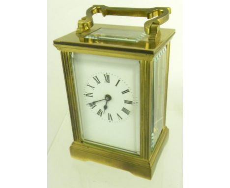A FRENCH BRASS CARRIAGE CLOCK, THE TIMEPIECE WITH REPLACEMENT ESCAPEMENT, EARLY 20TH CENTURY