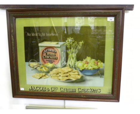 VINTAGE ADVERTISING.  JACOB AND CO, CREAM CRACKERS "AN IDEAL LIGHT LUNCHEON" CRYSTOLEUM IN THE ORIGINAL MANUFACTURER'S, EARLY
