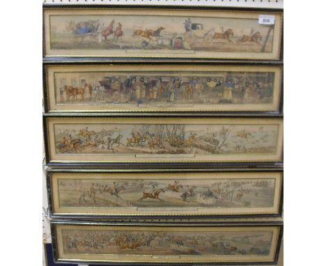 ENGLISH SCHOOL coaching scenes (3), colour engravings together with three further hunting engravings (6)