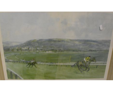 AFTER LIONEL EDWARDS "Arkle and Millhouse at Cheltenham", colour print