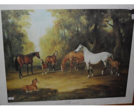 AFTER RAOUL MILLAIS "Mares and foals", limited edition colour print No'd. 303/500