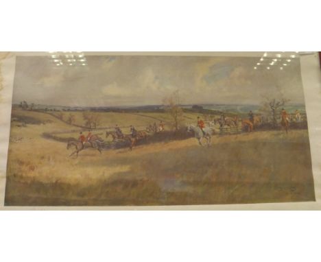 AFTER LIONEL EDWARDS "The Quorn 1934" colour print signed in pencil together with another "Huntsman and Hounds in a Landscape