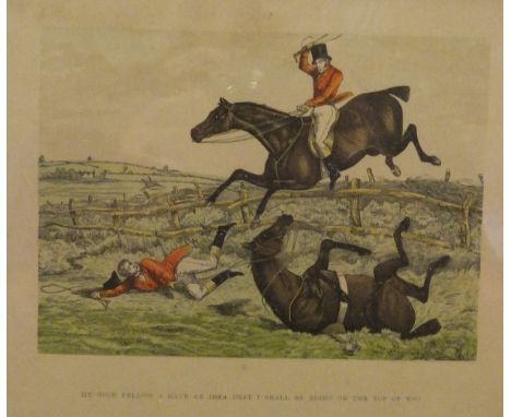 AFTER HENRY ALKEN "Humorous Hunting Scenes", a set of six coloured engravings 