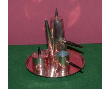 Vintage Copra copper Mocha coffee set 1950s